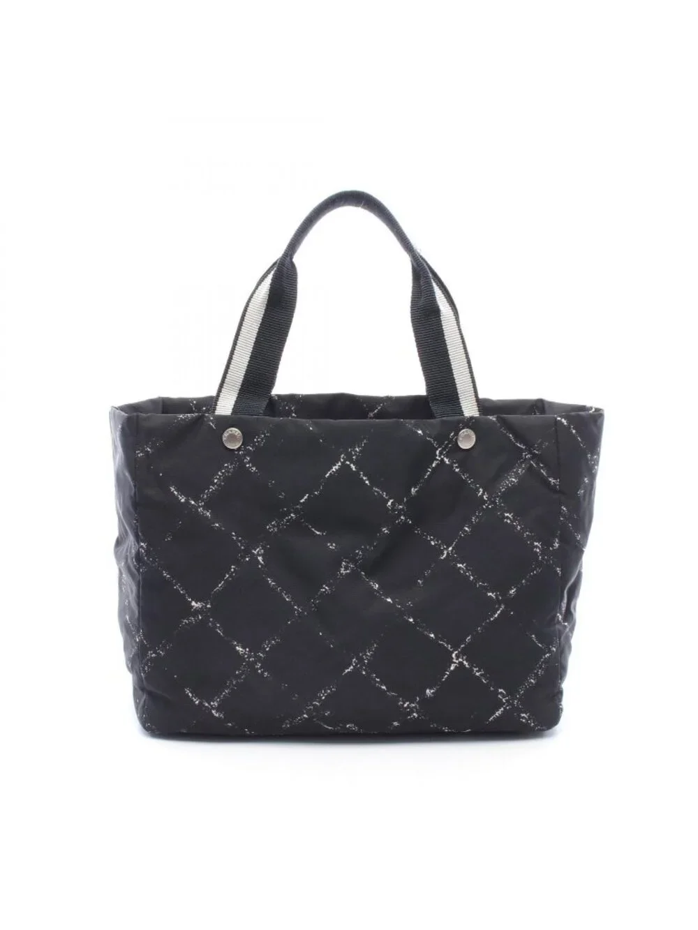 Chanel Tote Vintage Travel Line Black Nylon MM